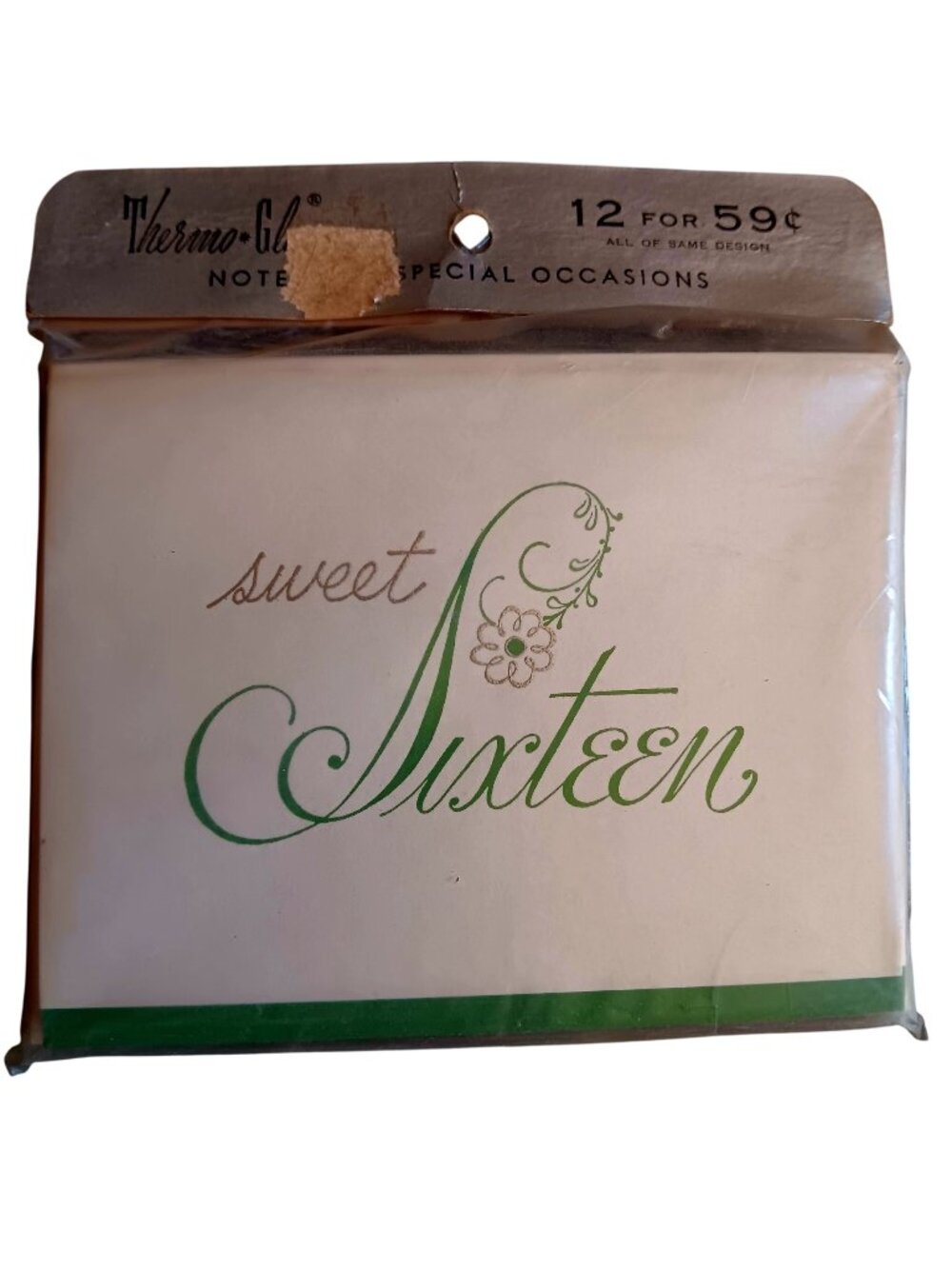 Set 12 Cards Envelopes Vintage Sweet Sixteen Birthday Invitation 1960's NOS NEW